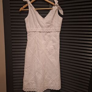 Lilly Pulitzer White Eyelet Cotton Sundress Sz 10 Patchwork Style Beach Vacation